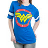 Wonder Woman Logo Women's Blue Hockey Jersey T-Shirt-Cyberteez