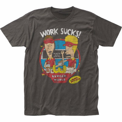 Beavis And Butthead Work Sucks Classic MTV Logo T-Shirt