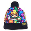 Legend Of Zelda Link Stained Glass Sublimated Fold Cuff Beanie Adult Nintendo Knit Hat Cap-Cyberteez